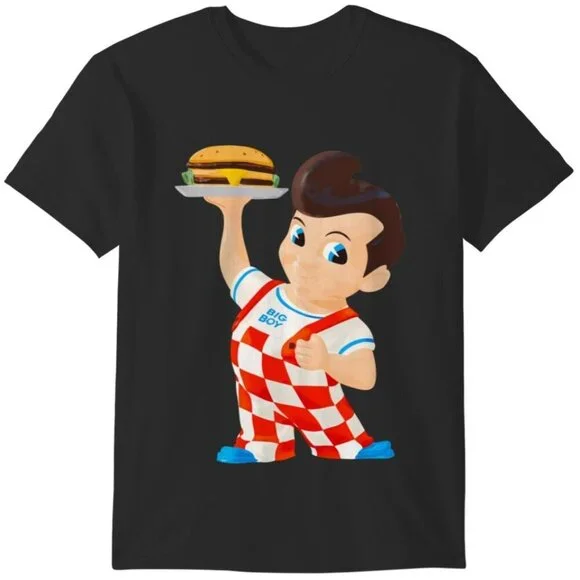 Bob The Big Boy Burger Retro Logo Restaurant Nostalgia Graphic Brand Fan T-Shirt - Picture 1 of 5
